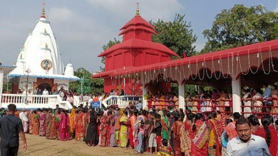 Devotees rushes witnessed in Agartala Indra Nagar Kali Bari on the occasion of Deepabali